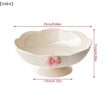 〔HM4〕1Pc Plastic Candy Fruit Plate for Home Coffee Table Candy Platter High-End Snack Placement Platter Ornaments.