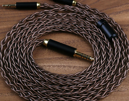 OPENHEART Kingwood 8 Core Litz OCC Headphone Cable 1 to 2 jack dual 3.5/2.5/4.4mm/XLR Pure copper Balanced Replacement Cable.