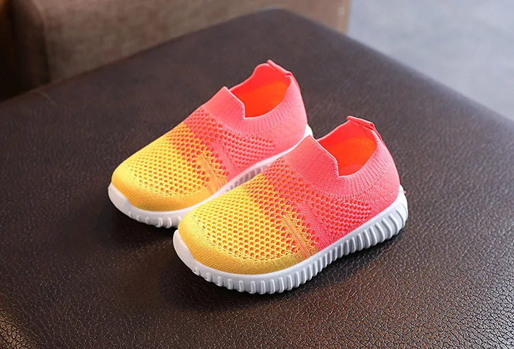 Kids Shoes Multicolor Knitted Toddler Baby Sneakers Casual Slip On Sneakers Children Shoes Kid Girls Boys Sports Shoes.