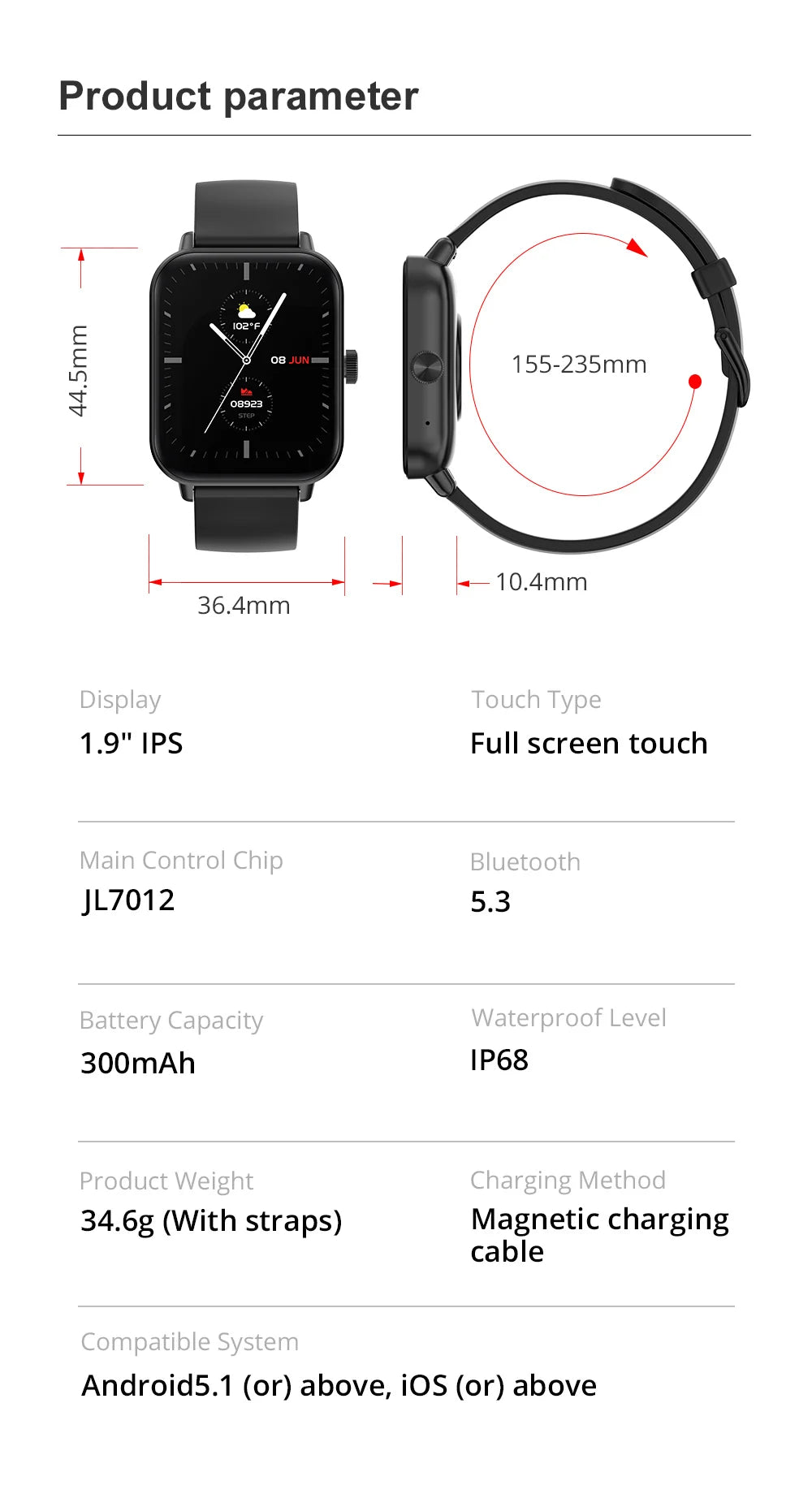 COLMI P81 Voice Calling Smart Watch Ultra 1.9 inch Screen 24H Health Monitor 100+ Sports Modes, Bluetooth Smartwatch Men Women.