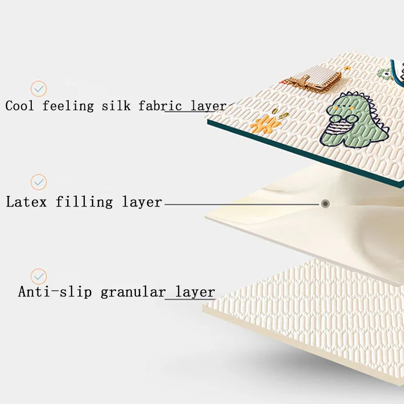 High Quilt Thicken Latex Cooling Mattress Cover Summer Cool Down Soft Bed Mat and Pillowcase Machine Washable Cold Feel Bed Pad.