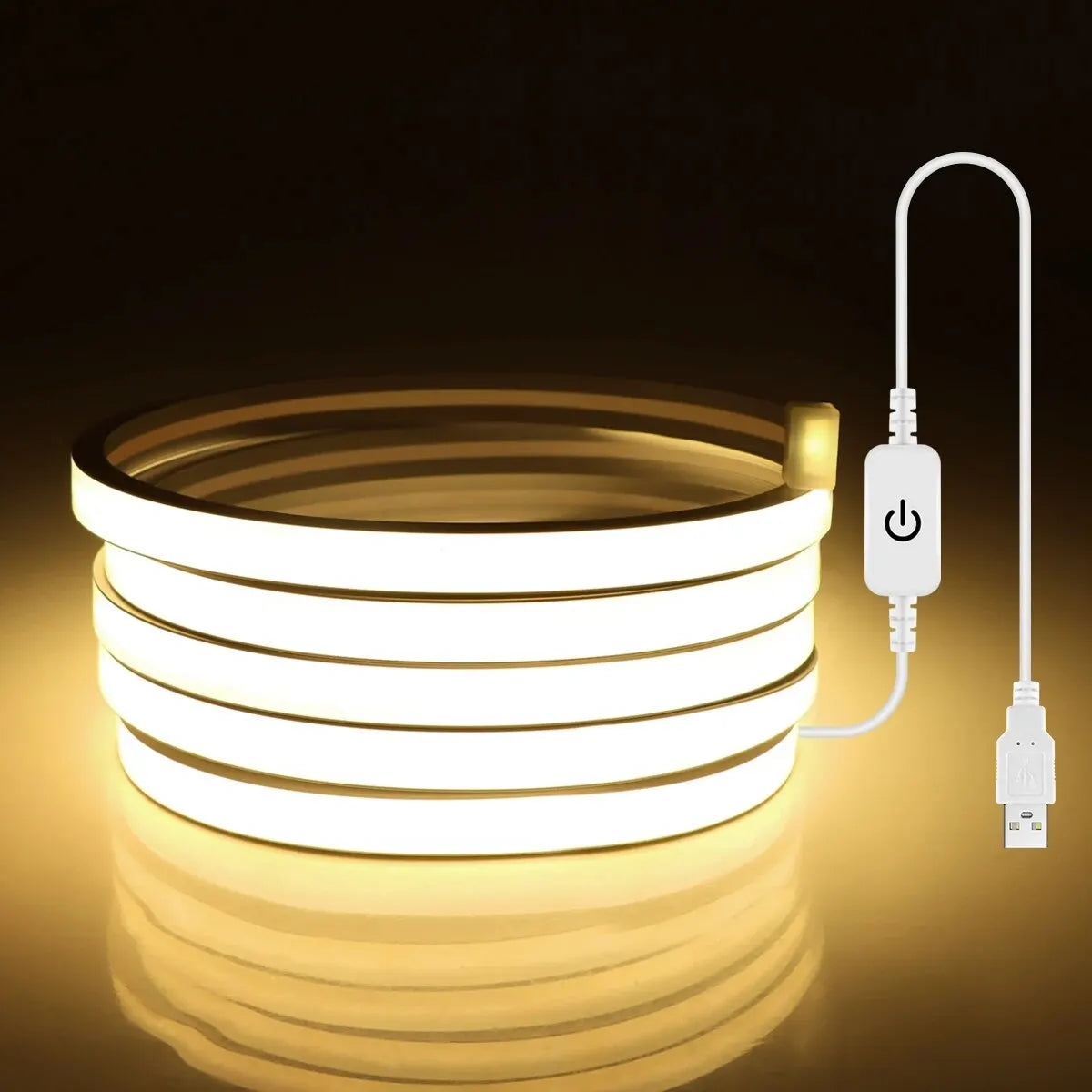 5V COB Strip USB LED Neon Light Dimmable Silicone Tube Neon Tape Waterproof Ribbon For Outdoor Bathroom Cabinet TV Room Decor.