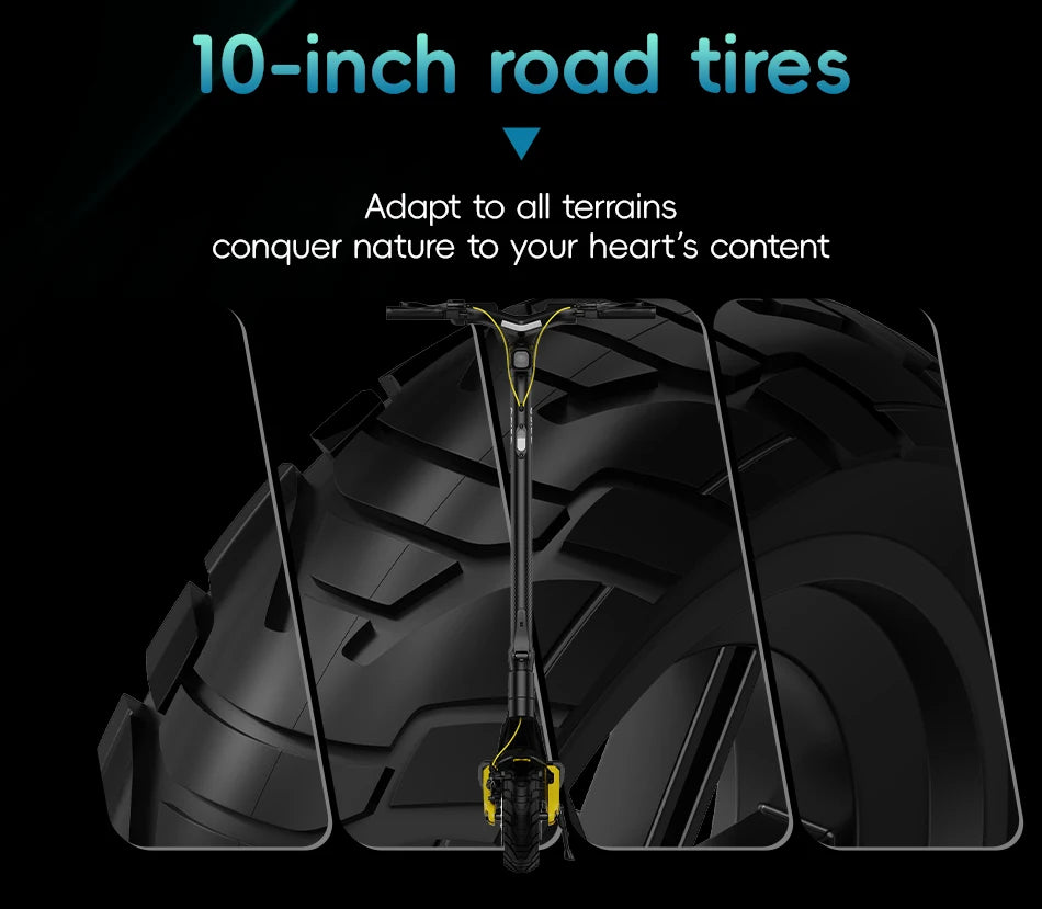 OOTD S10 E-Scooter 1400W Motor 48V20AH Battery City Off-Road Electric Scooter Adult 10-Inch Road Tires Foldable EScooters.