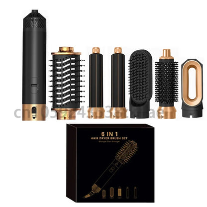 6 in 1 Hair Dryer Multifunctional hot air comb Set Professional Curling Iron Hair Straightener Air Styling Tool Hair Dryer.