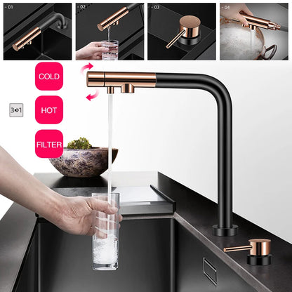 Nanometer Black Hidden kitchen Sink SUS 304 Stainless Steel 4mm Thickness Flip Cover Hidden Handmade kitchen Sinks