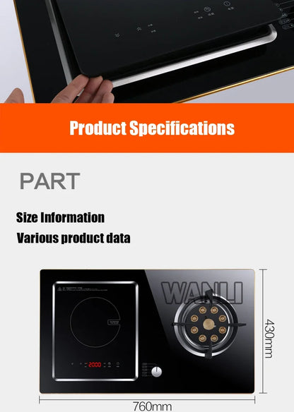 7.0KW Household Single-Burner Gas Stove/Single Induction Cooker/Electric Dual Purpose Stove/Toughened Glass Panel