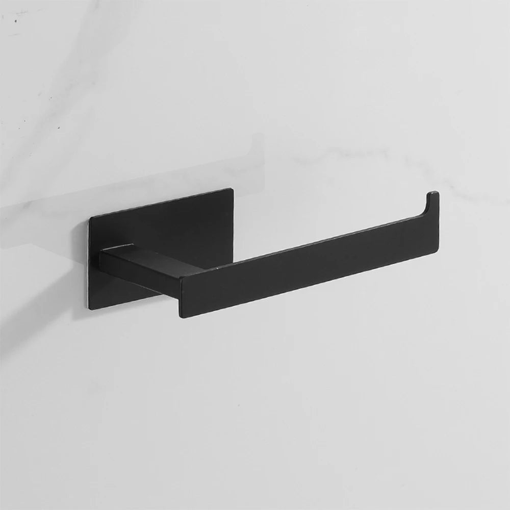 Bad Zubehör Set Matte Schwarz Wand Regal Wc Rollen Papier Halter Robe Haken Aufhänger Handtuch Schiene Bar Rack Ring Bad Hardware