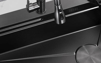 Gray Stainless Steel Kitchen Sink Large Single Slot Multifunctional Nano Honeycomb Embossed Wash Dish Basin Undermount Basin