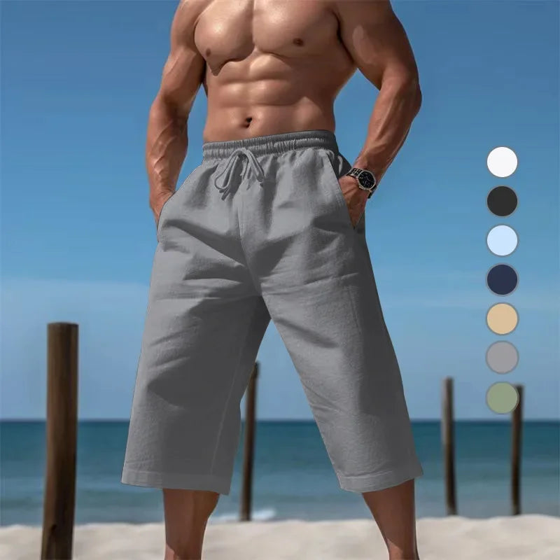 Grenzüberschreitende Sommer-lose und atmungsaktive Capri-Hose, Herrenmode, lässige, atmungsaktive Shorts, Jogginghose für Herren.