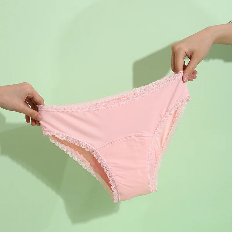 Women Sexy Lace Leak Proof Menstrual Period Panties Physiological Antibacterial Briefs Pants Leakproof Female Period Underwear