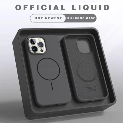 Magnetic Phone Case For iPhone 15 14 16 Plus 11 12 13 17 Pro Max Shockproof Silicone Cover Magsafe Wireless Charge Phone Cases.
