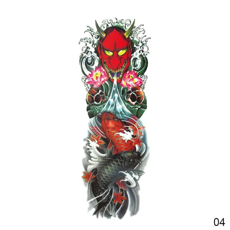 16 Designs Full Arm Temporary Tattoo Sleeve Waterproof Tattoos For Cool Men Women Tattoos Stickers On The Body Art #272596