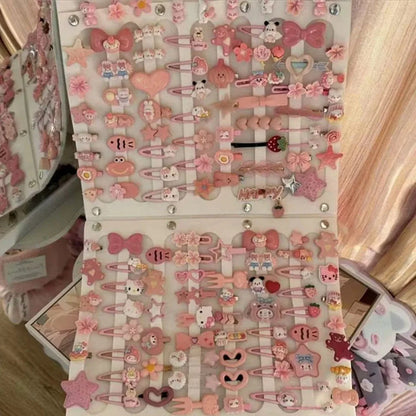 10-50pcs Y2K Hair Clips Set Cute Pink hair accessories Seamless Edge Clip Women Girl Sweet Beauty Hairpin trendy hair clips.