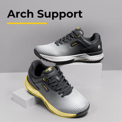 FitVille wide men's golf shoes non-slip wear-resistant comfortable pickleball sports shoes suitable for swollen feet relieve toe.