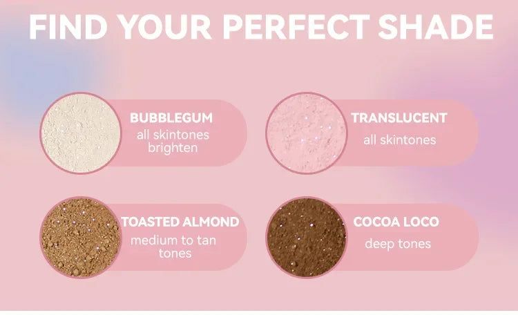 MLSIMLE 4 COLORS Natural Shimmer Pearl Setting Powder Contouring Highlighting Waterproof Sweat-proof Oil-control Makeup Powder.