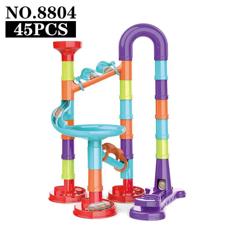 29-142PCS Marble Run Building Blocks Marbles Slide Toys For Children DIY Creativity Constructor Educational Toys Children Gift
