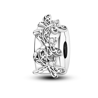 Silver Clasp 925 Sterling Silver CZ pave Clip Charms Daisy Beads Stopper Safety Chain fit Original Bangle Bracelet Jewelry Clip