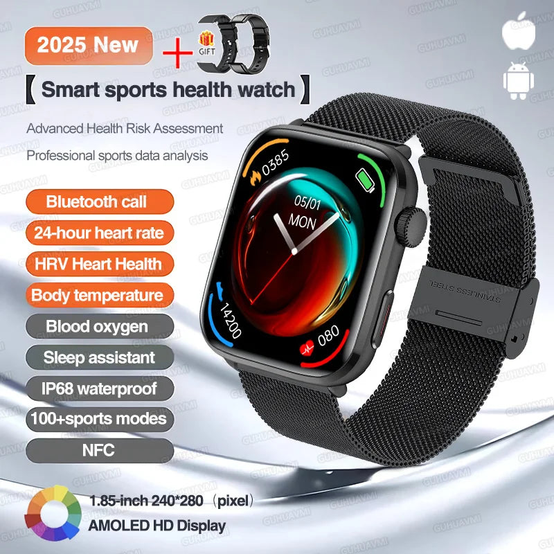 2025 New Iatrology Grade Smart Watch Women Blood pressure Blood oxygen Fat Heart Rate Menstrual Tracking BT Call Bracelet Ladies