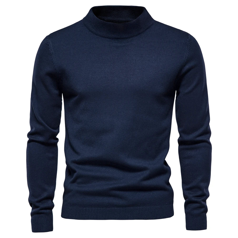 New Winter Turtleneck Thick Mens Sweaters Casual Turtle Neck Solid Color Quality Warm Slim Turtleneck Sweaters Pullover Men