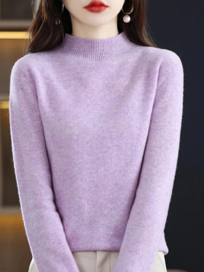 2025 Women's Casual Knit Tops Half-neck Pullover In Autumn And Winter New Cashmere Sweater Women's Coat 19 Colors.