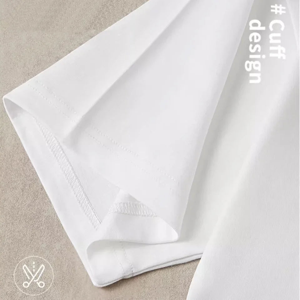 100% pure cotton summer high-end brand men's short sleeve round neck fashionable style half sleeved top breathable T-shirt.