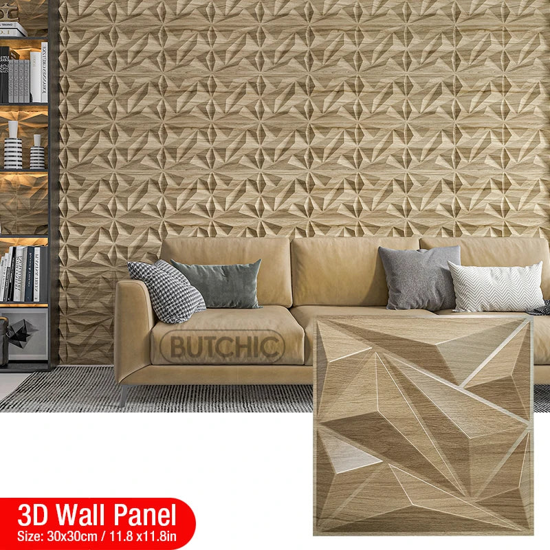 12pcs 30x30cm Champagne gold color 3D Wall Panel Shining Gold 3D Wall Sticker Wedding party background wall art Wood grain paper