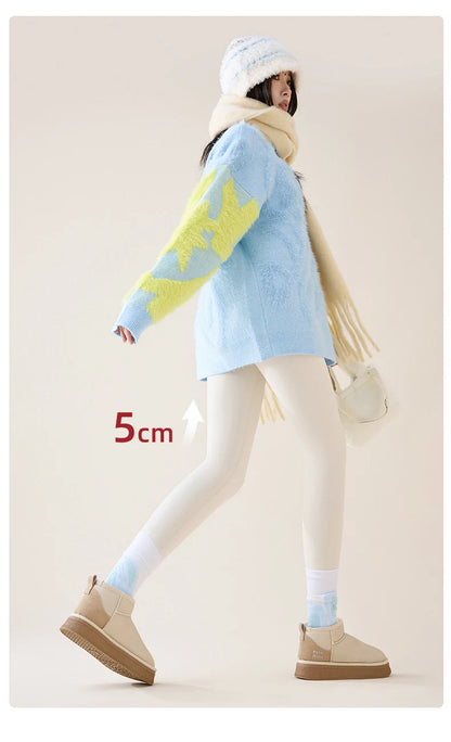 BIVIGAOS Autumn Winter High Waist Fleece Sharkskin Leggings Women Seamless Slim Tight-Fit Velvet Thickened Elastic Warm leggings