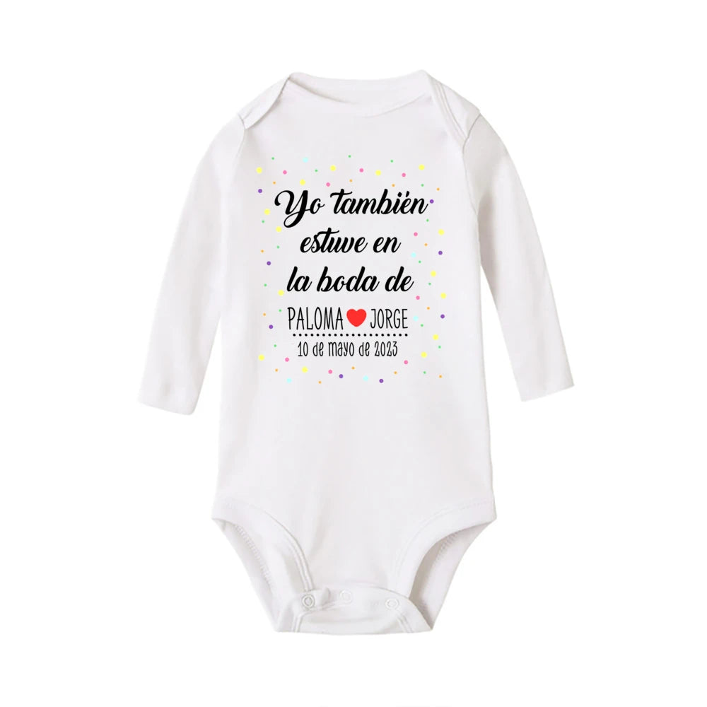 Personalisierter Baby-Body „I Also Attended The Wedding“, individueller Name, Baby-Overall, Hochzeit, Kleinkind, Kleinkind, Junge, Mädchen, Strampler, Outfits