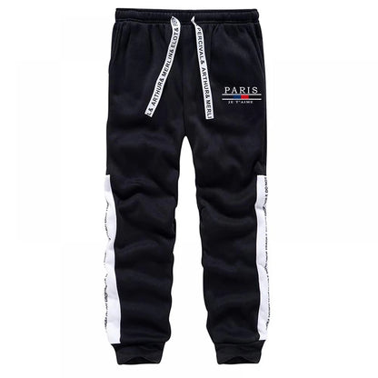 2025 Trendy Paris Print Hooded Tracksuit Men Winter Autumn Casual Jogging Outfit Athletic Sportswear Sweatpants Men's Clothes.