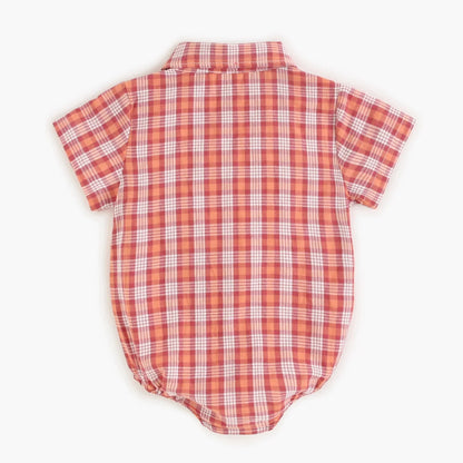 Sanlutoz Baumwolle Baby Jungen Bodys Mode Neugeborenen Kleidung für Baby Jungen Kurzarm Sommer Baby Kleidung Plaid