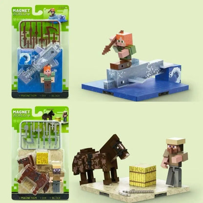 Magnetic Block Magnetic Cubes Set Building Toys Build Mine Magnet World  for Boys Girls  Montessori Sensory.