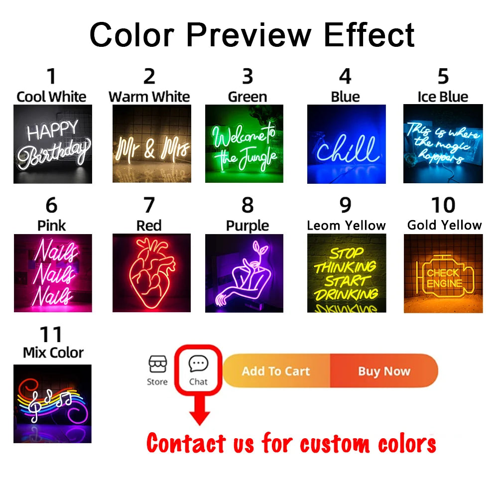 Custom Neon Sign Led Light Personalized Custom Logo Wall Decor Neon Sign For Store Wedding Happy Birthday Party Bar Neon Sign.