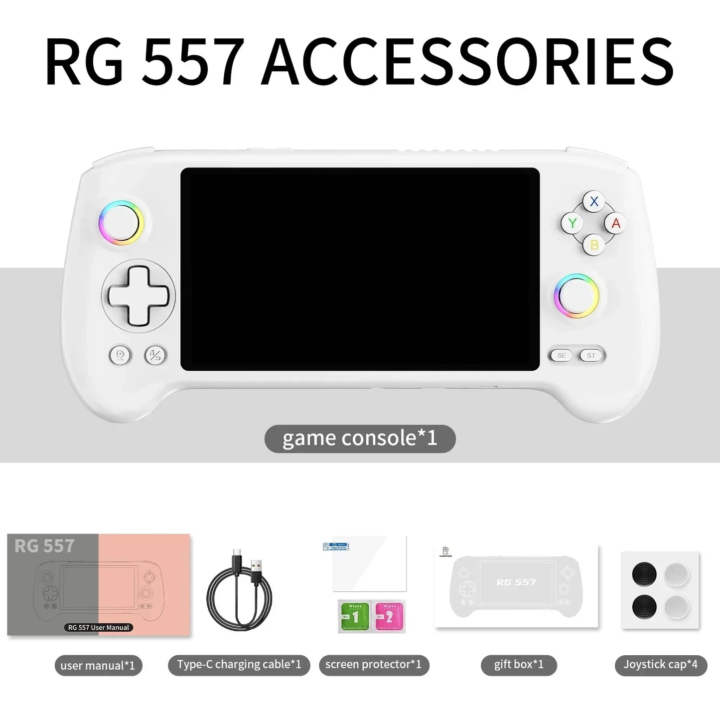 ANBERNIC RG557 Portable Game Console , 5.48" AMOLED Display, 8300mAh , Android 14, Retro Video Game Player For Birthday Gifts.