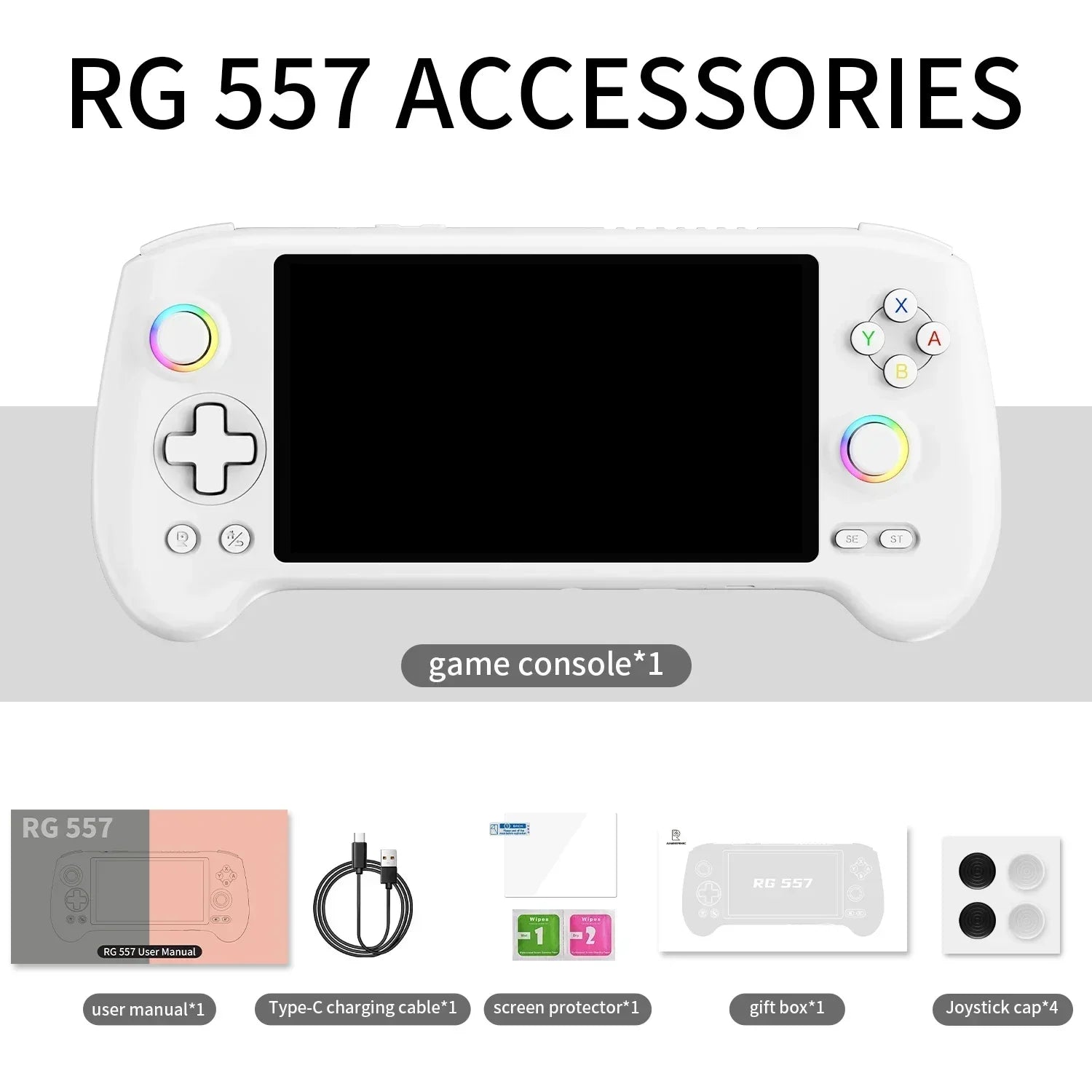 ANBERNIC RG557 Portable Game Console , 5.48" AMOLED Display, 8300mAh , Android 14, Retro Video Game Player For Birthday Gifts.