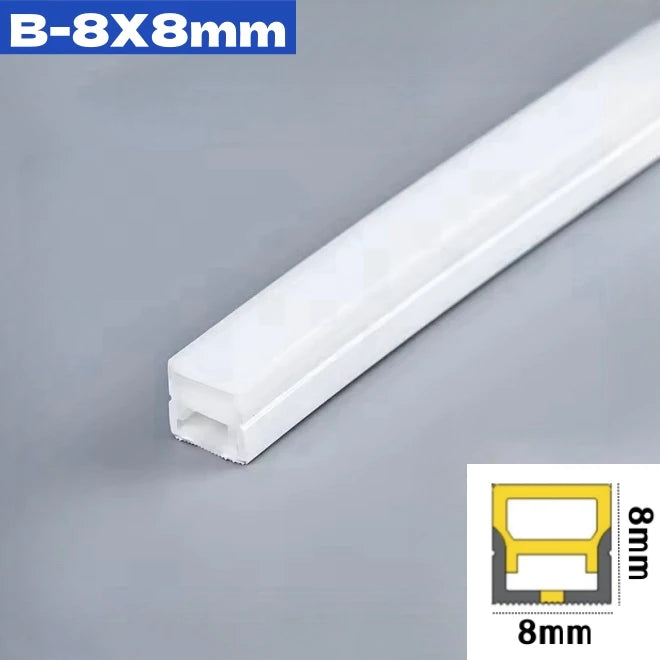 1M-10M Rimless LED Neon Rope Lamp Silicone Tube Diffuser Channel For WS2811 WS2812B Recessed Outdoor Ribbon Flexible Strip Light