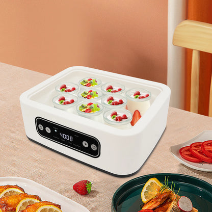 20W Square Yogurt Maker Yoghurt Making Machine LED Digital Temperature Control,with 9 Cups 100ml Each Cup.