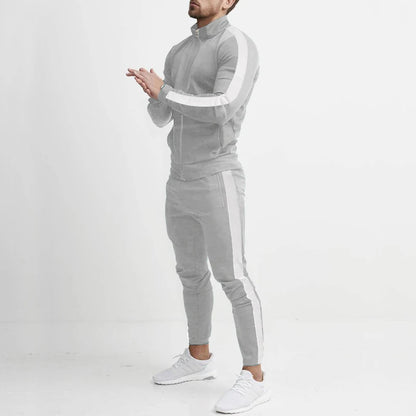 Frühling und Herbst neue Freizeit Herren Sport Set farbige Herren Stehkragen Casual Set trend ige Sport 2-teiliges Set