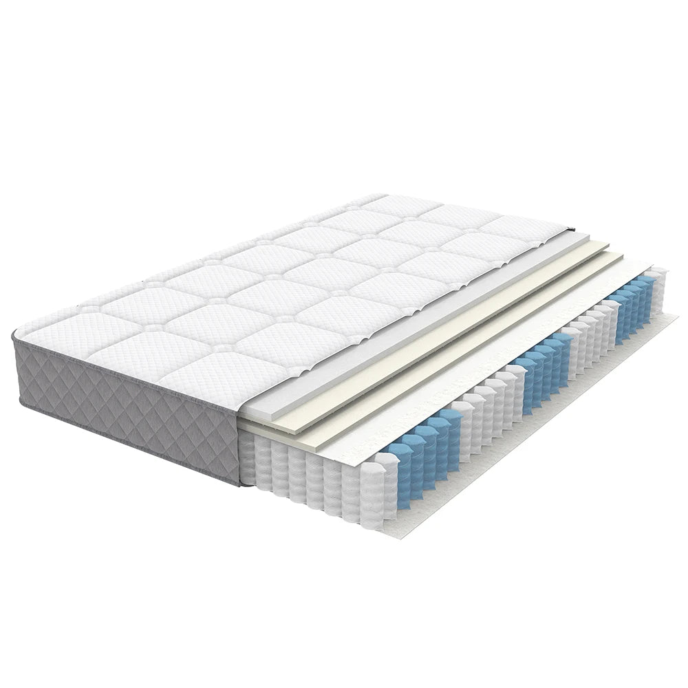 KOMHTOM Orthopädische Kaltschaummatratze mit 7-Zonen-Taschenfederkern, Härtegrad H3 (mittelfest), 20 cm Höhe