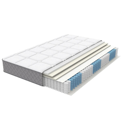 KOMHTOM Orthopädische Kaltschaummatratze mit 7-Zonen-Taschenfederkern, Härtegrad H3 (mittelfest), 20 cm Höhe