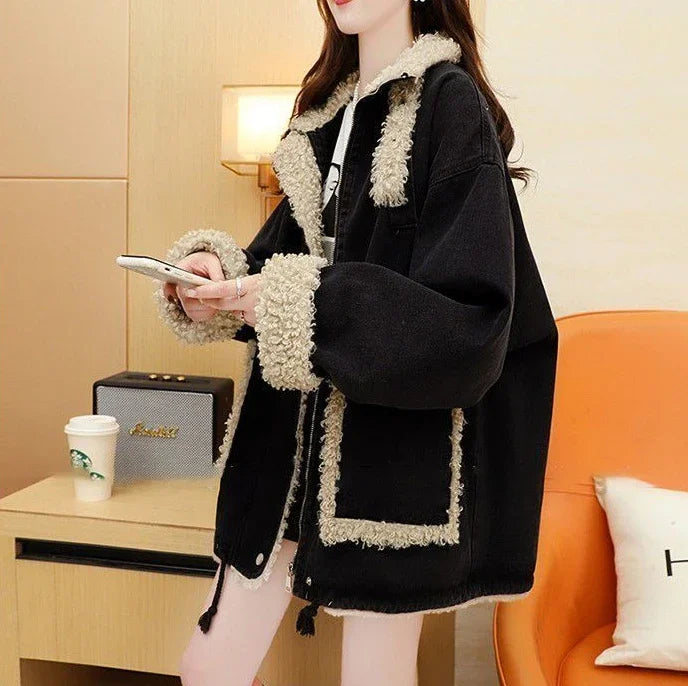 Lässige Damen-Jeansmäntel 2025, Neuheiten, warmer Winter, kalte Damen-Jeansjacken, kostengünstige koreanische Bewertungen, viele Kleidungsmodelle