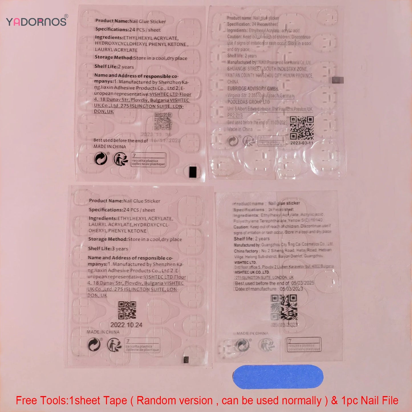 White French Press on Nails 3D Bowknot Fake Nails Tips Full Cover Wearable False Nails for Women and Girls DIY Manicure 24Pcs.