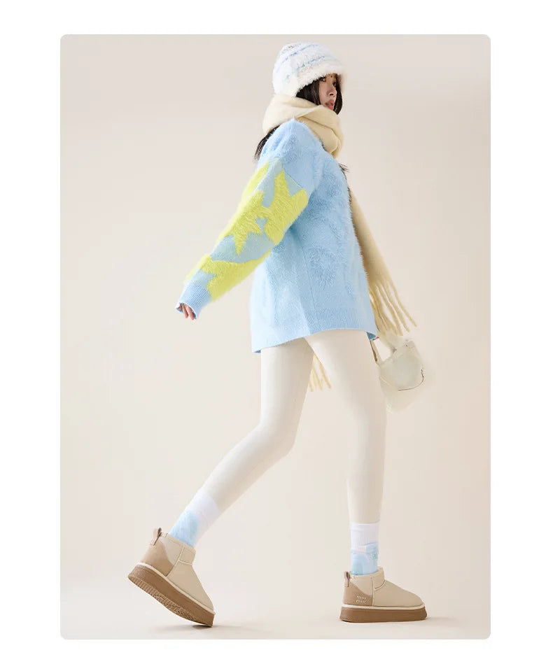 BIVIGAOS Autumn Winter High Waist Fleece Sharkskin Leggings Women Seamless Slim Tight-Fit Velvet Thickened Elastic Warm leggings