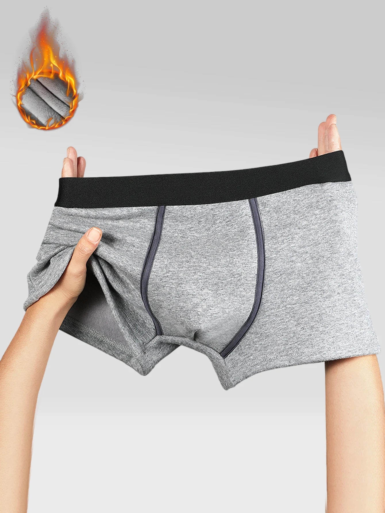Warme Unterwäsche für Herren plus Fleece-verdickte Herren-Boxershorts für Herbst und Winter, Winter-Shorts, Sport-Boxershorts für Jungen