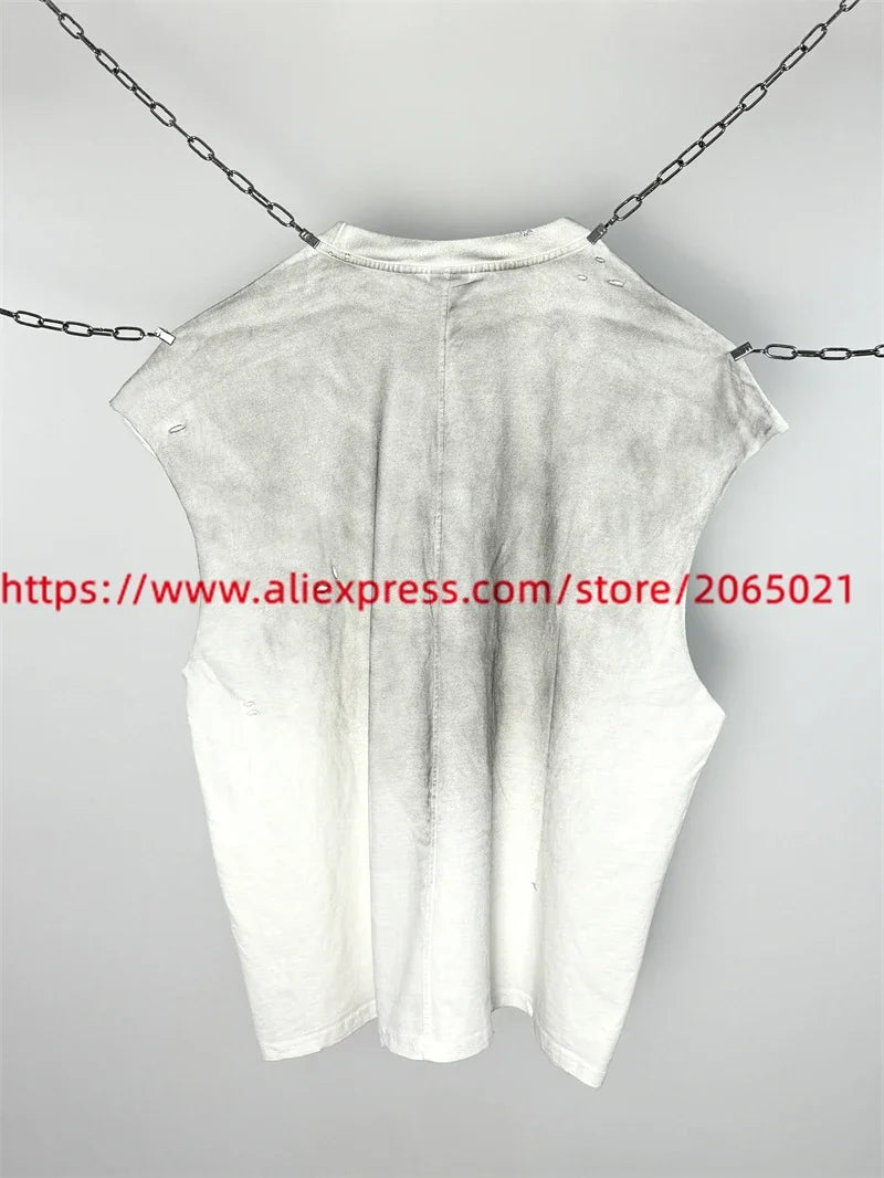 SAINT Vintage NIN Nine-inch Nail T-Shirts Best Quality Vintage Washed T Shirt Tee Tops