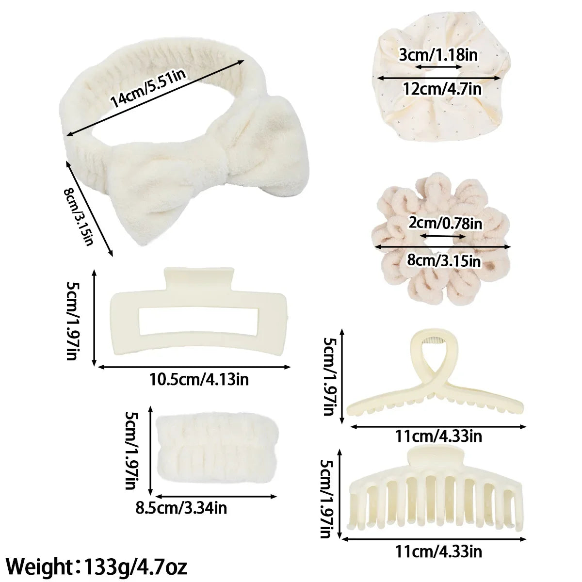 58-Piece Hair Accessories Set Butterfly End Hair Ties Shark Clip Flower Hair Grips Hair Bands Hair Accessories for Women Girls.