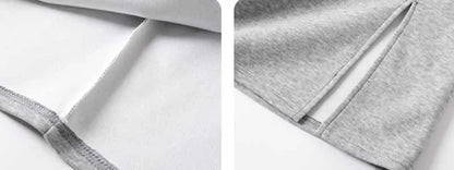 Women's Gray Split Midi Skirts Elasticity Waist Casual Loose Long Skirts Female Autumn Winter Thicken Plus Velvet Straight Skirt.