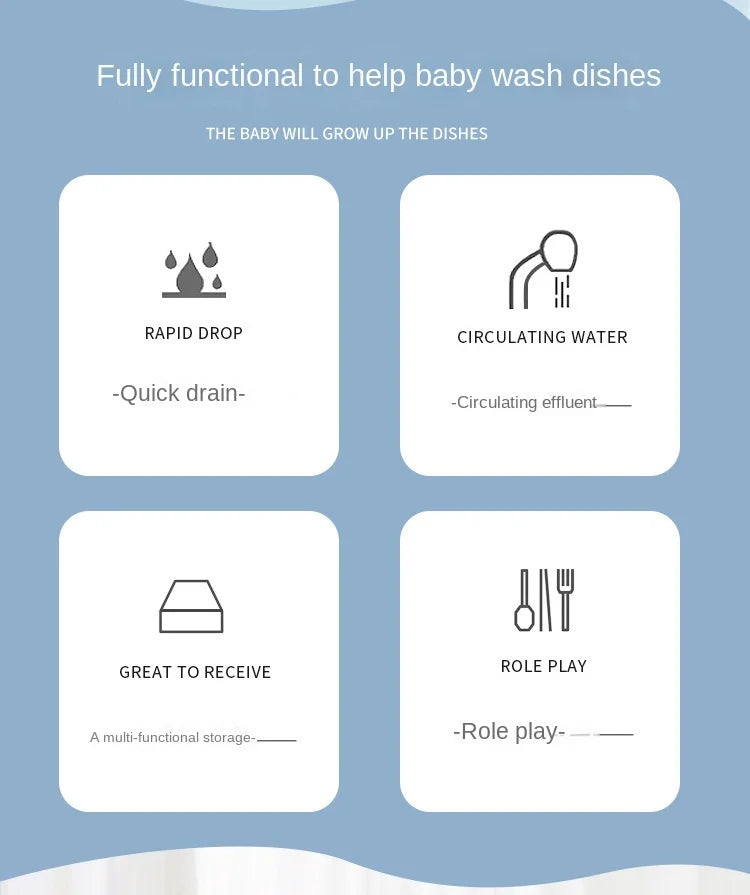 Kitchen Toy Plastic Dish Wash Sink Set Children Simulation Pretend Role Play Housework Kit Early Educational Toys for Children.