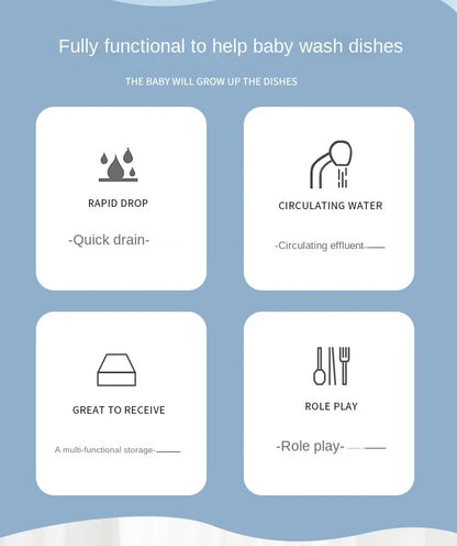 Kitchen Toy Plastic Dish Wash Sink Set Children Simulation Pretend Role Play Housework Kit Early Educational Toys for Children.