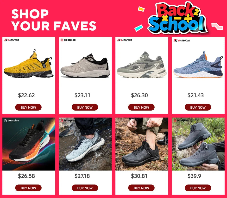 Baasploa Men Running Shoes Lightweight Sport Shoes for Men Mesh Breathable Casual Sneakers Non-Slip Outdoor New Arrival.