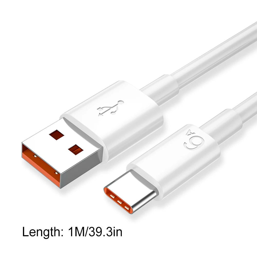 Fast Charging USB Type C Cable 66W/40W Mobile Phone Charging Cable 6A/5A for Xiaomi Redmi POCO Huawei Honor OPPO VIVO.